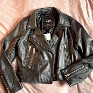 Zara REAL LEATHER jacket - never worn with tag